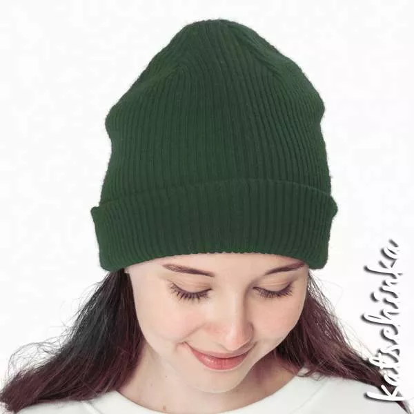 Grobstrick Bündchen tanne als Schlauchware, geripptes Hipster Bündchen für Pullover, Hosen und Mützen